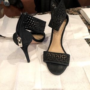 Antonio Melani zip up heels suede leather with zippers size 6